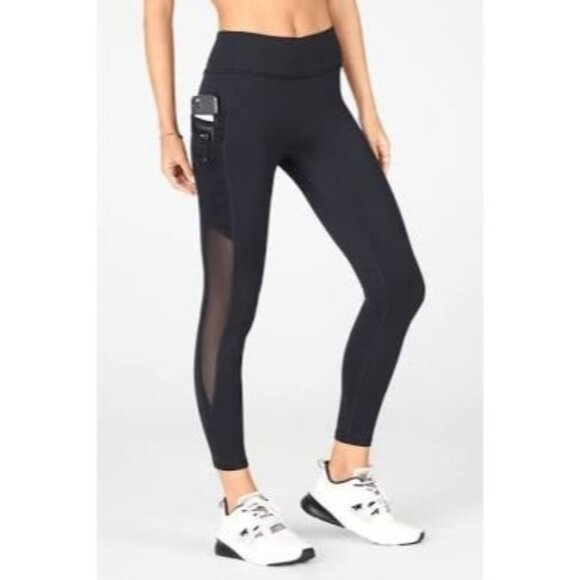Fabletics Trinity Motion365 Mid-Rise 7/8 Pocket Mesh Legging Size Medium Black - Picture 1 of 8